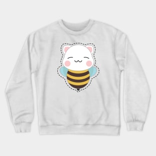 Cute little smiling cat-bee Crewneck Sweatshirt